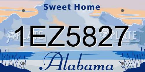 1EZ5827 Alabama License Plate