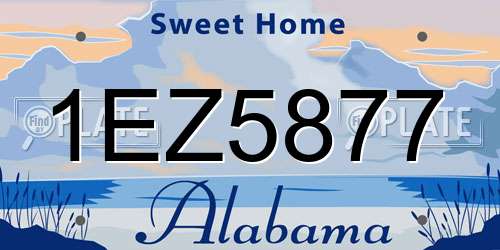 1EZ5877 Alabama License Plate