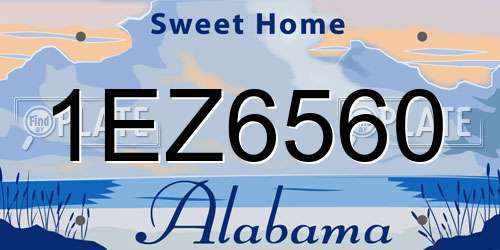 1EZ6560 Alabama License Plate