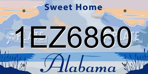 1EZ6860 Alabama License Plate