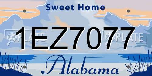 1EZ7077 Alabama License Plate