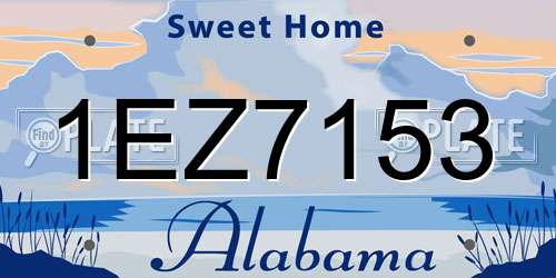 1EZ7153 Alabama License Plate