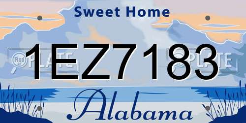 1EZ7183 Alabama License Plate
