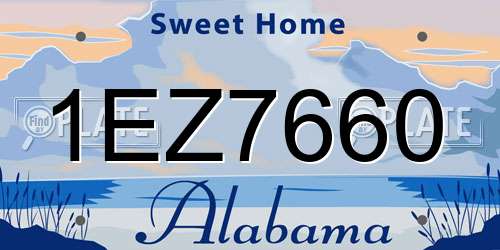 1EZ7660 Alabama License Plate