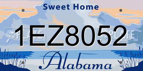 1EZ8052 Alabama License Plate