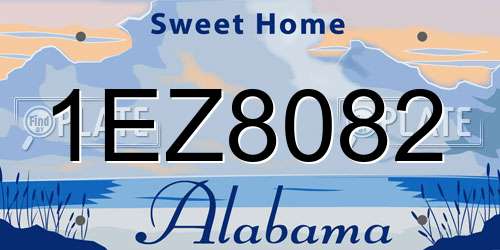 1EZ8082 Alabama License Plate