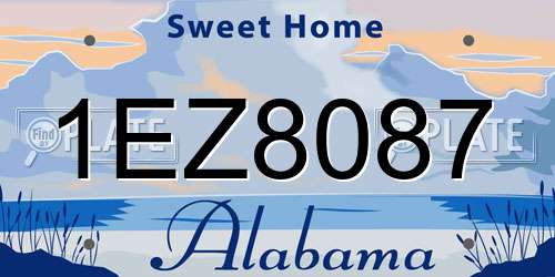 1EZ8087 Alabama License Plate