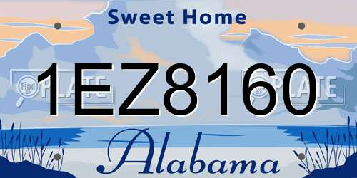 1EZ8160 Alabama License Plate