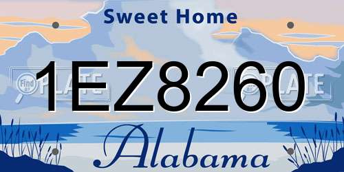 1EZ8260 Alabama License Plate
