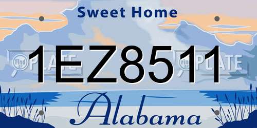 1EZ8511 Alabama License Plate