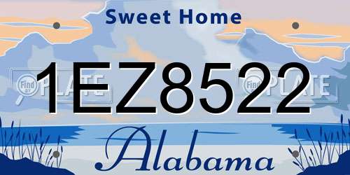 1EZ8522 Alabama License Plate