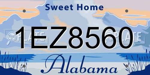 1EZ8560 Alabama License Plate