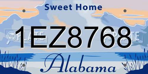1EZ8768 Alabama License Plate