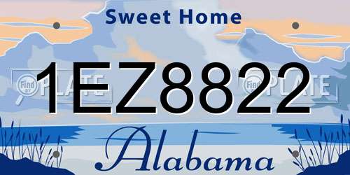 1EZ8822 Alabama License Plate