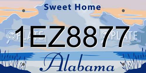 1EZ8877 Alabama License Plate