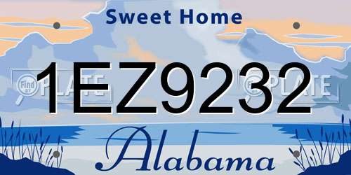 1EZ9232 Alabama License Plate