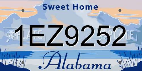 1EZ9252 Alabama License Plate