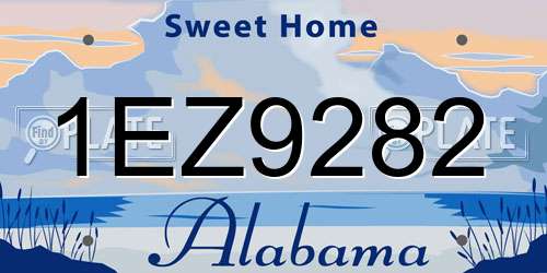 1EZ9282 Alabama License Plate