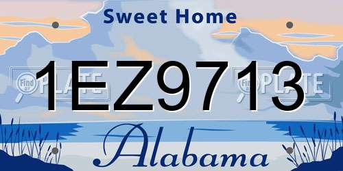 1EZ9713 Alabama License Plate