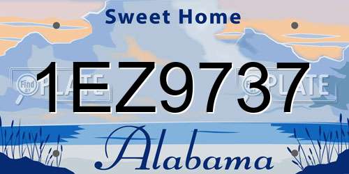 1EZ9737 Alabama License Plate