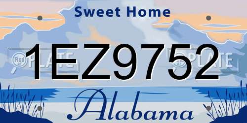 1EZ9752 Alabama License Plate