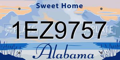 1EZ9757 Alabama License Plate