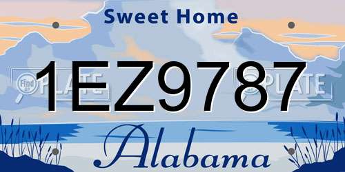 1EZ9787 Alabama License Plate