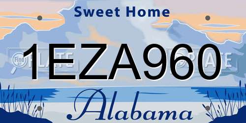 1EZA960 Alabama License Plate