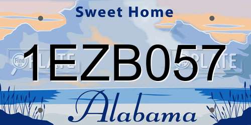 1EZB057 Alabama License Plate