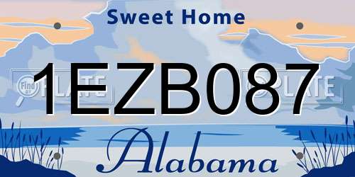 1EZB087 Alabama License Plate