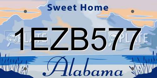 1EZB577 Alabama License Plate