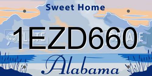 1EZD660 Alabama License Plate