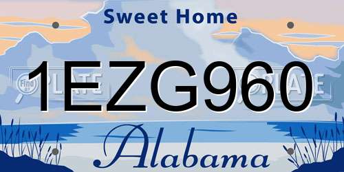1EZG960 Alabama License Plate