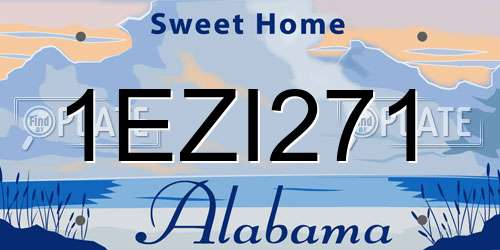 1EZI271 Alabama License Plate