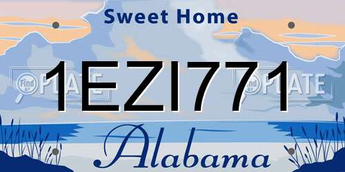 1EZI771 Alabama License Plate