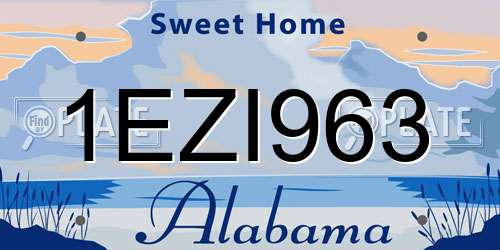 1EZI963 Alabama License Plate