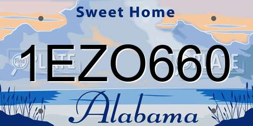 1EZO660 Alabama License Plate