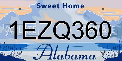 1EZQ360 Alabama License Plate