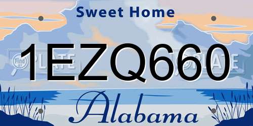 1EZQ660 Alabama License Plate