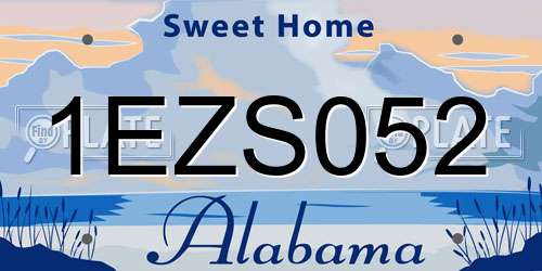 1EZS052 Alabama License Plate