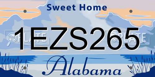 1EZS265 Alabama License Plate