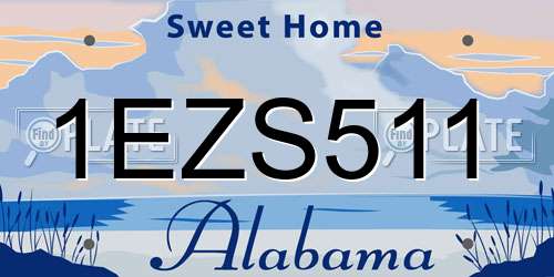 1EZS511 Alabama License Plate