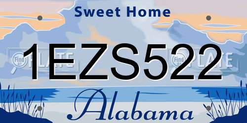 1EZS522 Alabama License Plate
