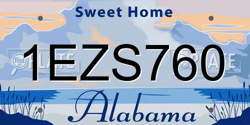1EZS760 Alabama License Plate