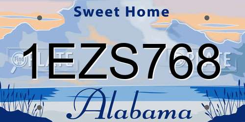 1EZS768 Alabama License Plate