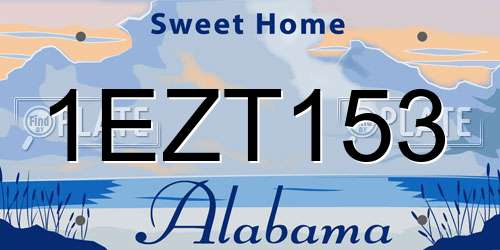 1EZT153 Alabama License Plate