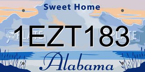 1EZT183 Alabama License Plate