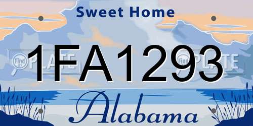 1FA1293 Alabama License Plate