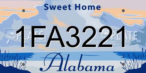 1FA3221 Alabama License Plate