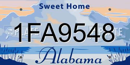 1FA9548 Alabama License Plate
